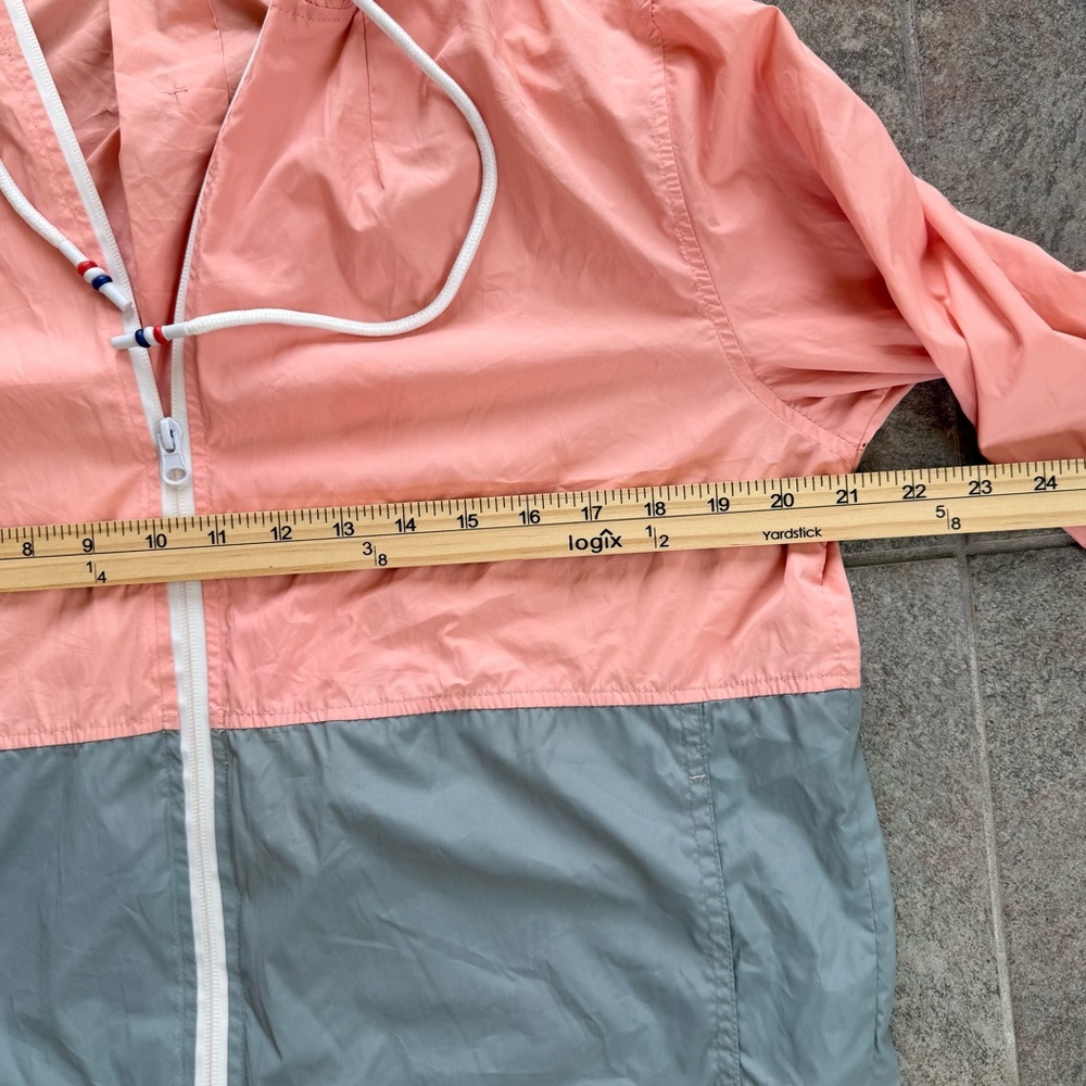 Meaveor Peach and Gray Colorblock Light Weight Rain Windbreaker Jacket Size M - Picture 5 of 8